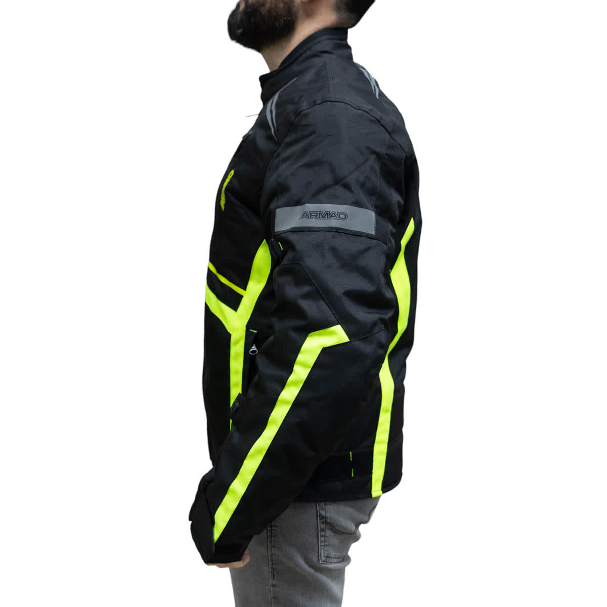 Chaqueta para moto armad gear start up fluo maxdura impermable3