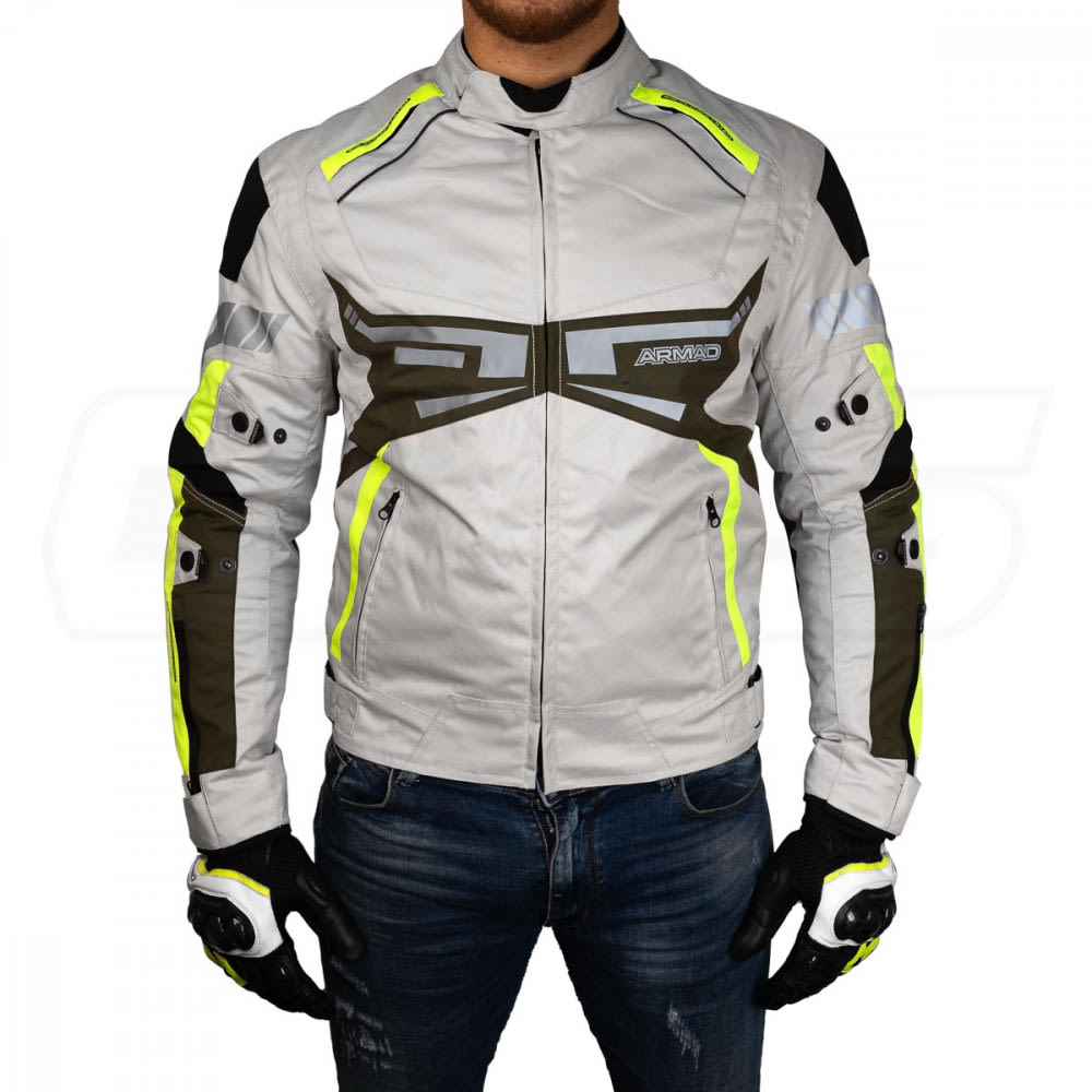 Chaqueta para moto armad gear pool white maxdura impermable1