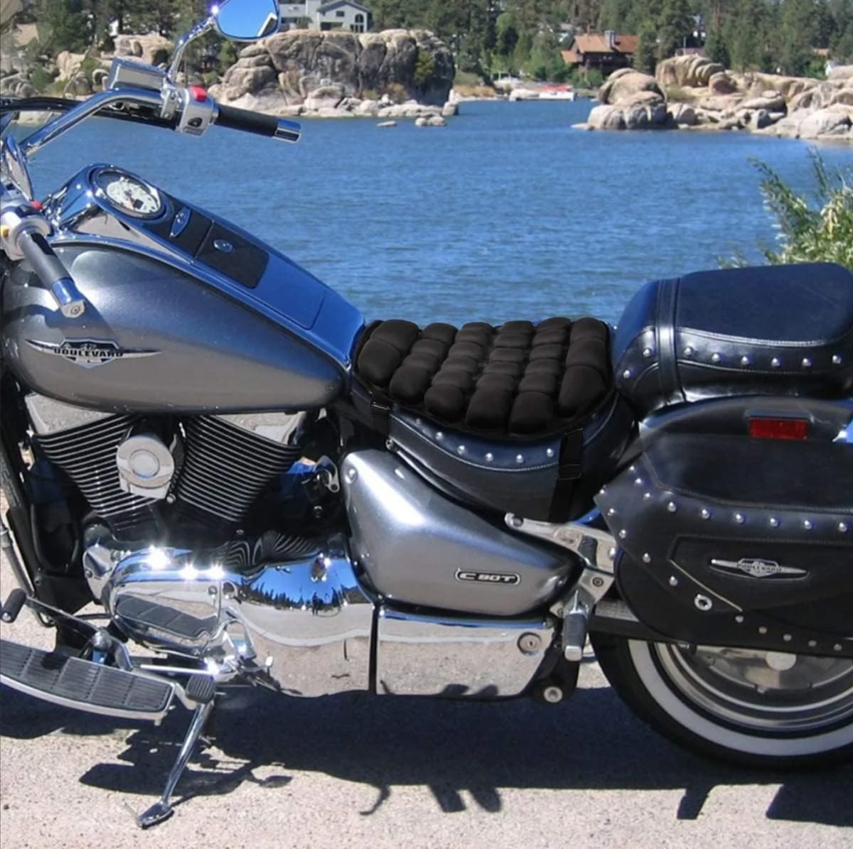 Cojín Acolchado Para Asiento Moto Gel Universal Ajustable2