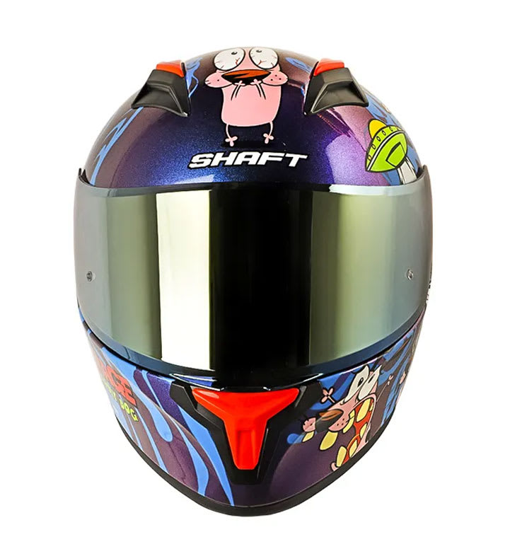 Casco moto shaft 582sp evo the cowardly dog integral edicion limitada cartoon network2