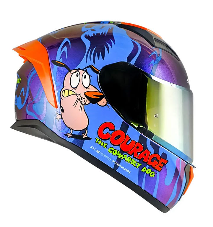 Casco moto shaft 582sp evo the cowardly dog integral edicion limitada cartoon network4
