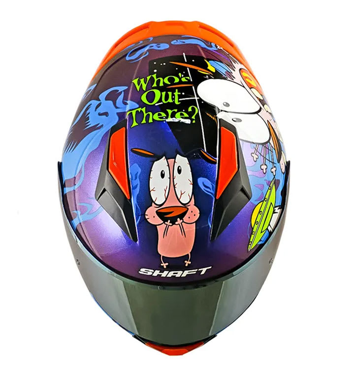 Casco moto shaft 582sp evo the cowardly dog integral edicion limitada cartoon network3