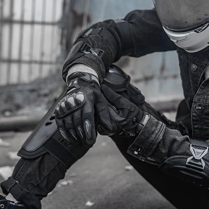 Guantes para moto ones again mg07 cf con protecciones touch3