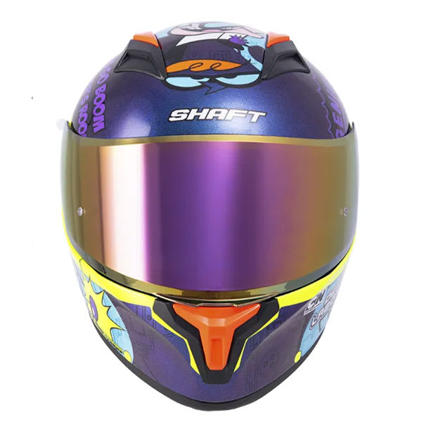 Casco moto shaft 582sp evo get out of my lab integral edicion limitada cartoon network2