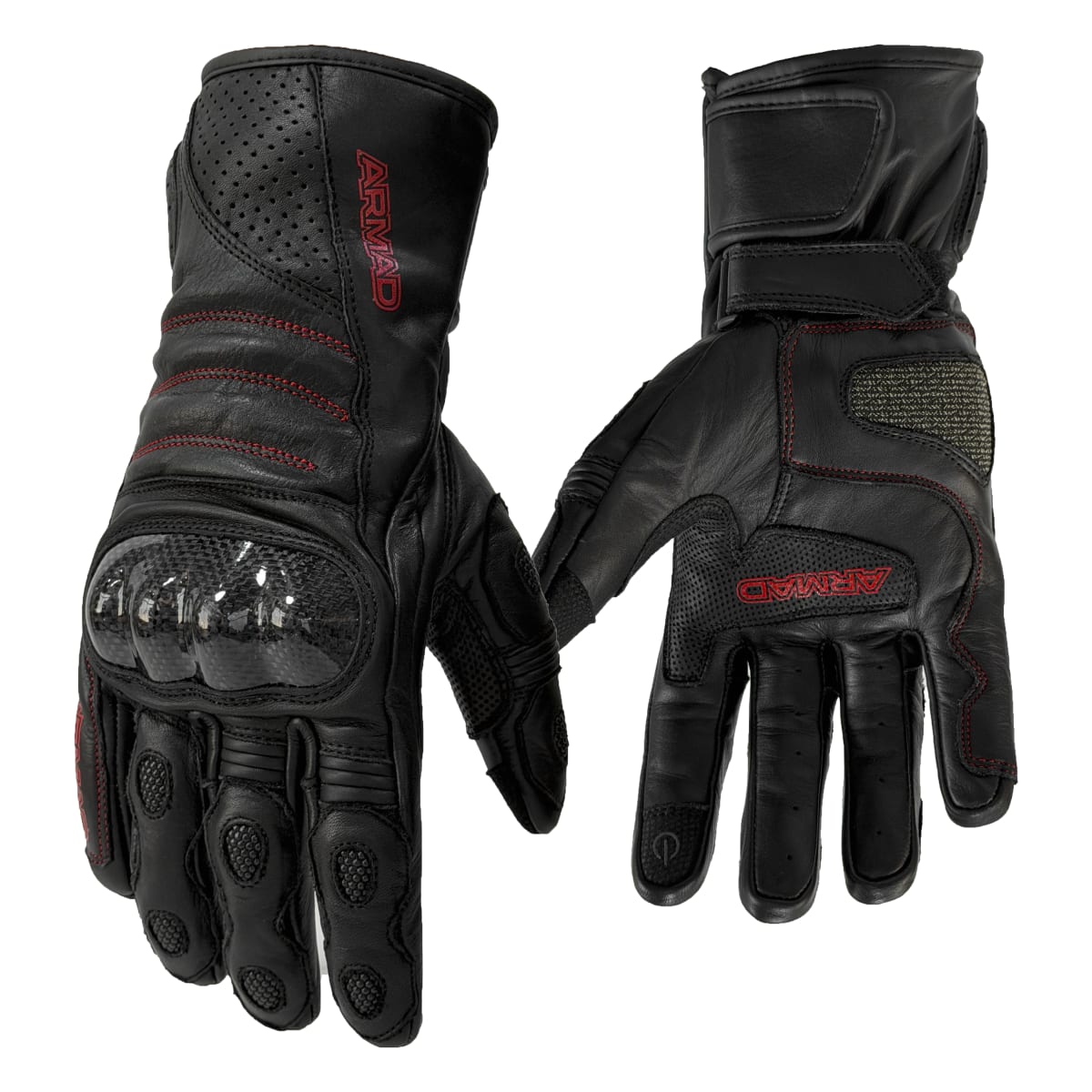 Guantes para moto armad gear mike gp touch cuero largo1