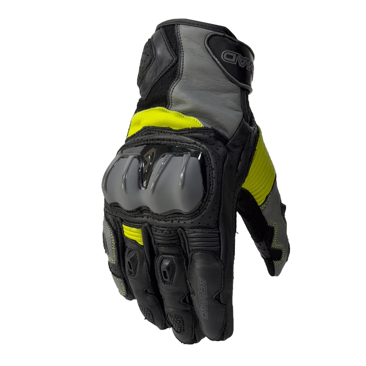 Guantes para moto armad gear strong cuero panel touch manga media2