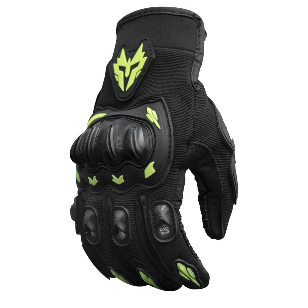 Guantes para moto jiaspeed st01 verde con protecciones2