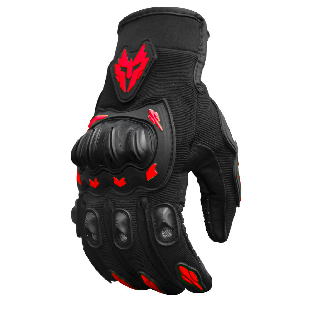 Guantes para moto jiaspeed st01 rojo con protecciones2