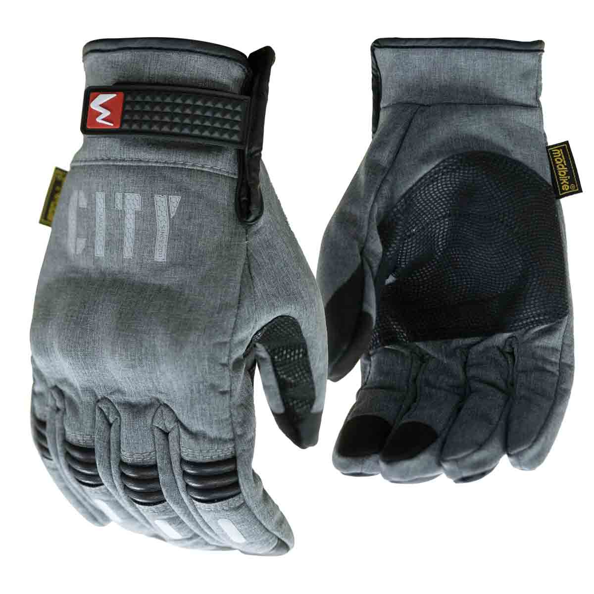 Guantes para moto madbike city protecciones touch gris1