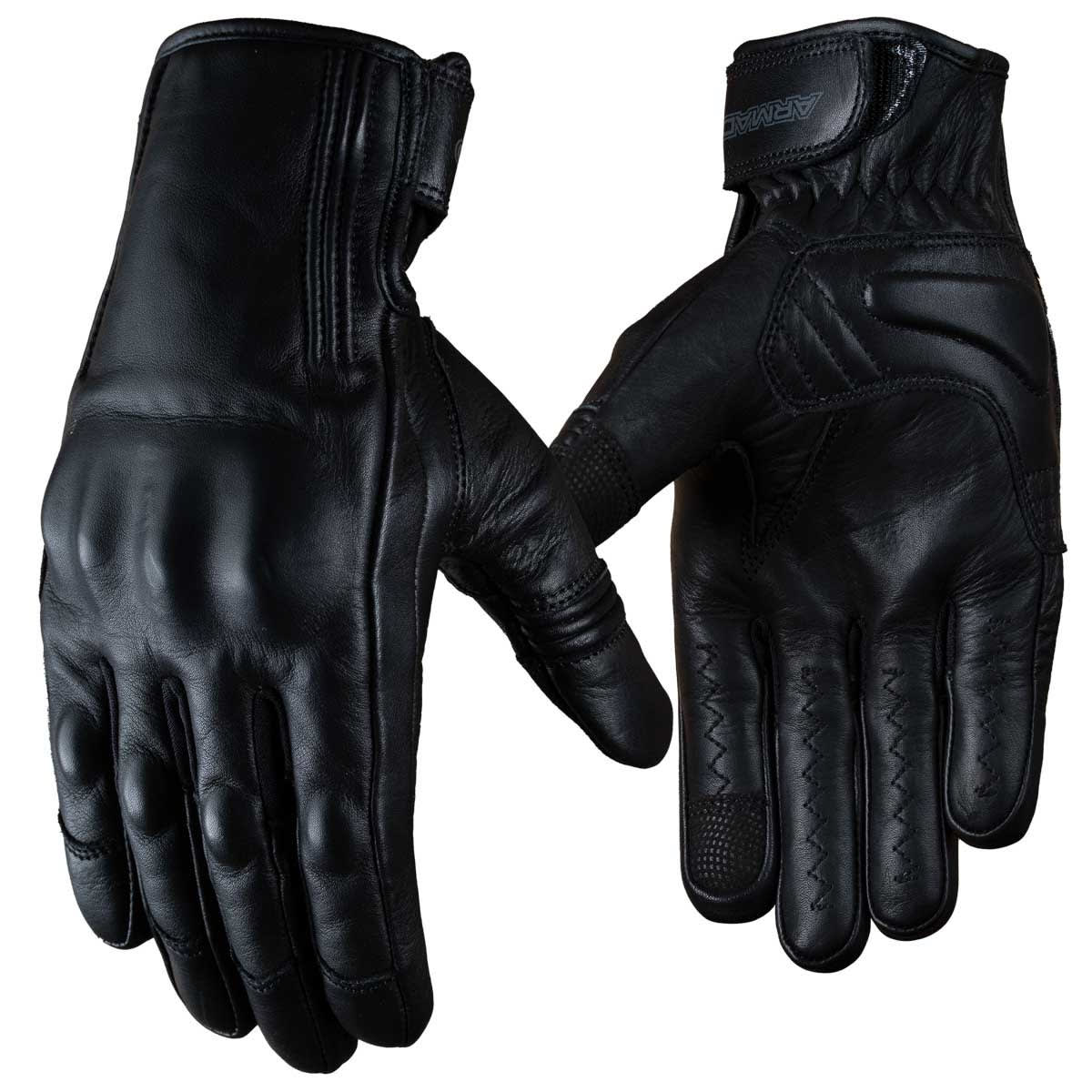 Guantes para moto armad gear monza cuero touch manga media4