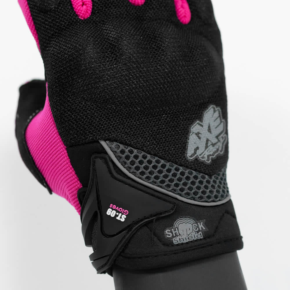 Guantes Moto Axe Con Protecciones St09 pink Touch3