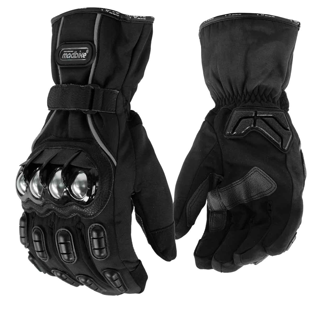 Guantes para moto largos madbike mad15s con protecciones touch invierno ng1