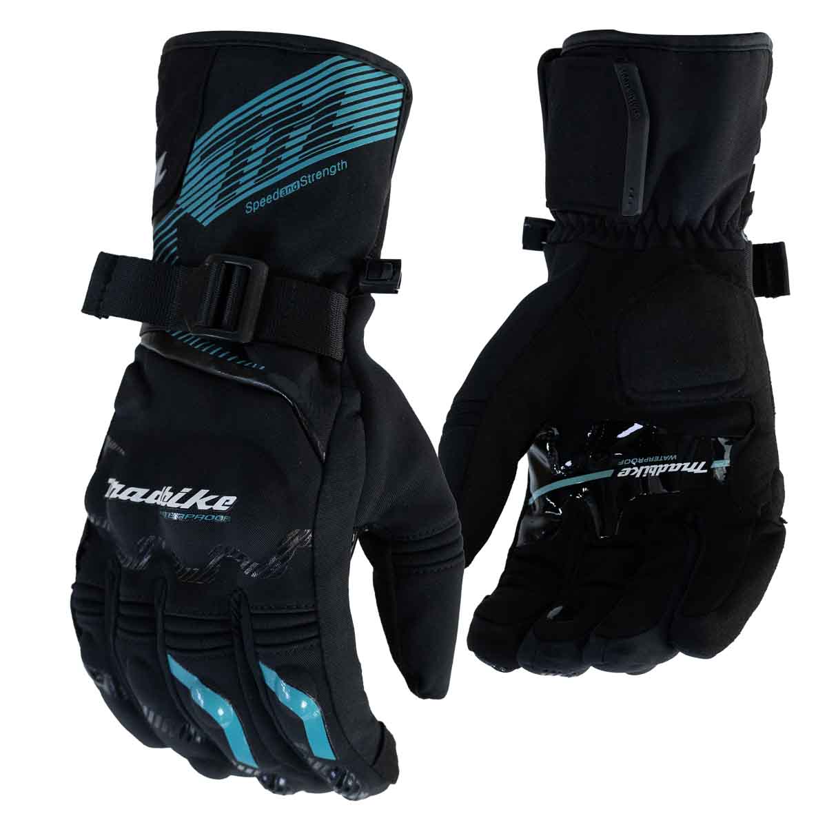 Guantes para moto largos madbike mad65 mujer con protecciones touch invierno tq1