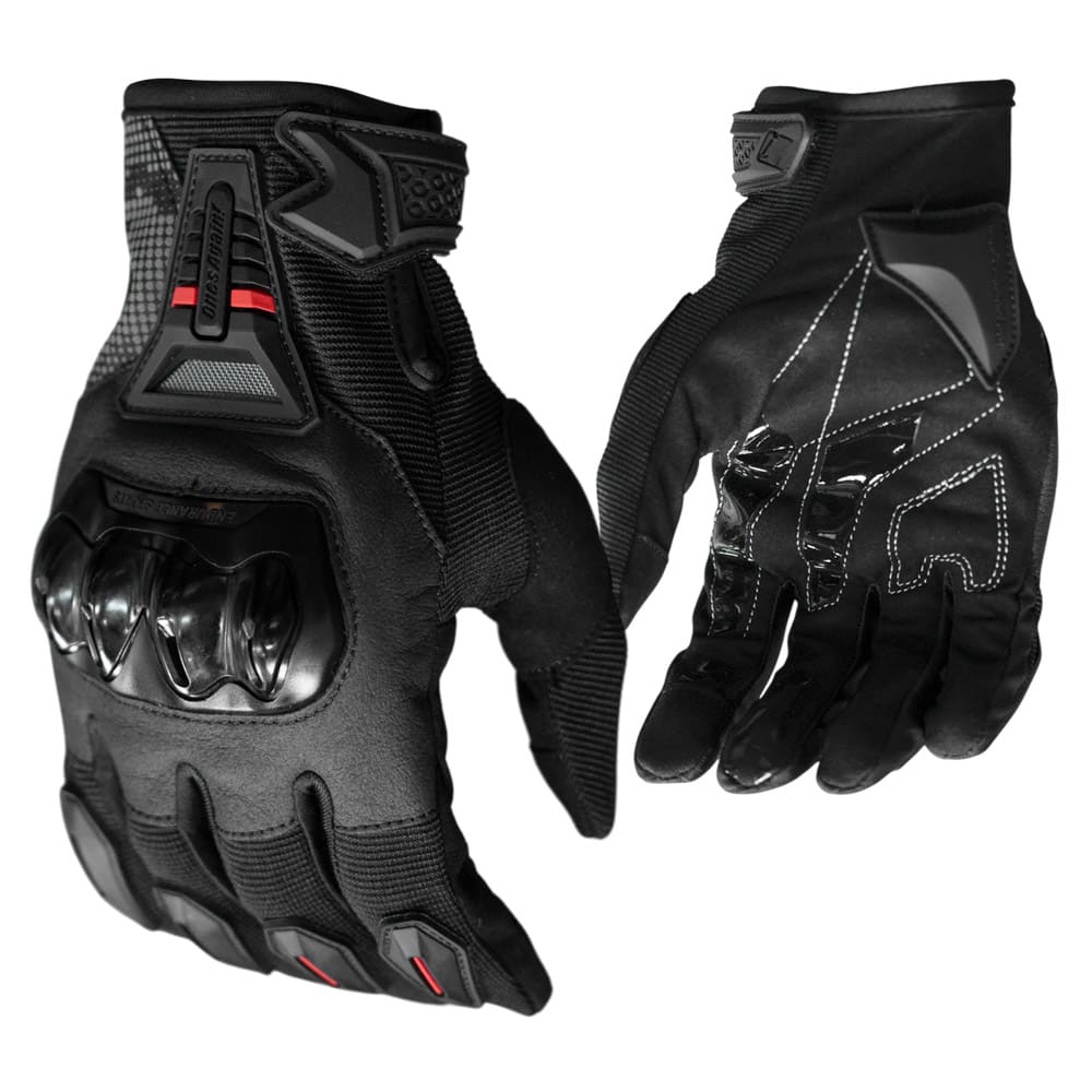 Guantes para moto ones again mg07 neg/rojo con protecciones touch1