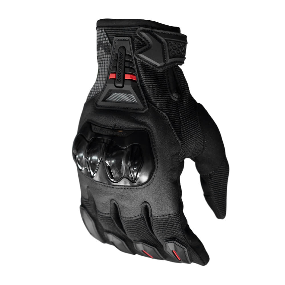Guantes para moto ones again mg07 neg/rojo con protecciones touch3