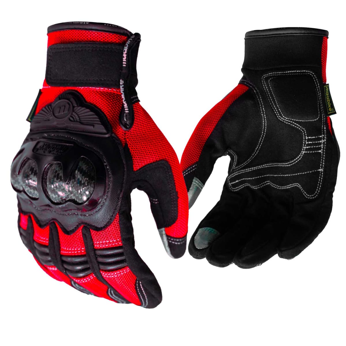 GUANTES MOTO MADBIKE MAD02 CON PROTECCIONES TOUCH ROJO1