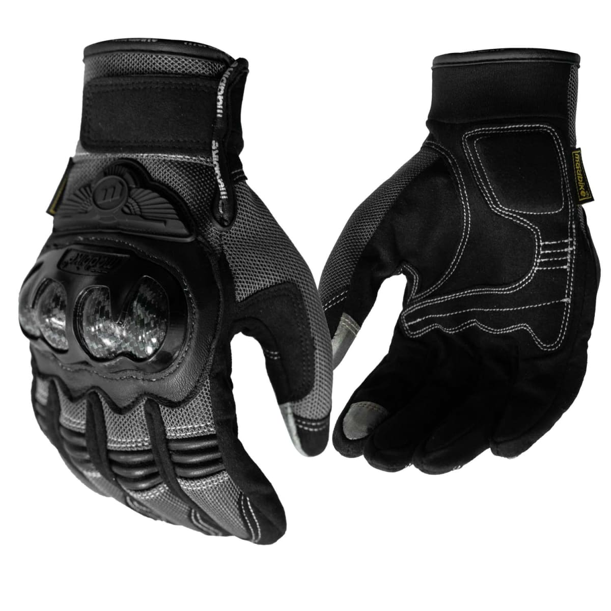 GUANTES MOTO MADBIKE MAD02 CON PROTECCIONES TOUCH GRIS1