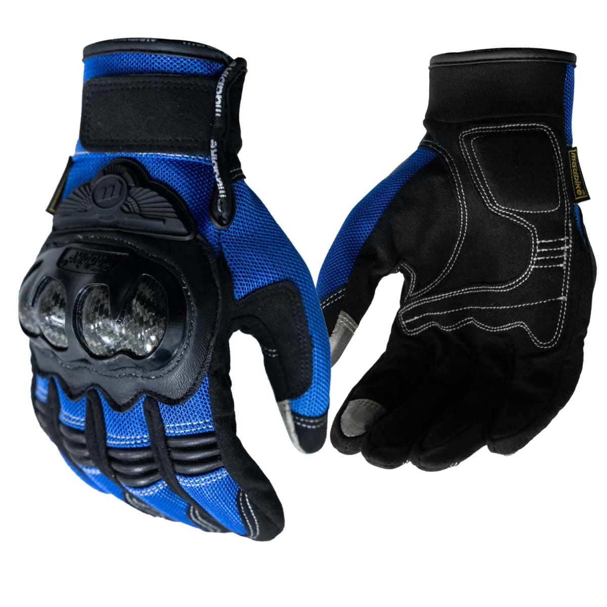 GUANTES MOTO MADBIKE MAD02 CON PROTECCIONES TOUCH AZUL1