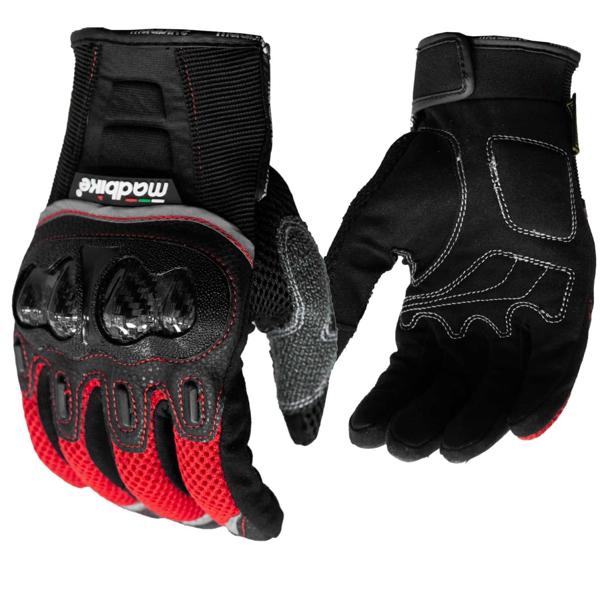 GUANTES MOTO MADBIKE MAD03 CON PROTECCIONES ROJO1