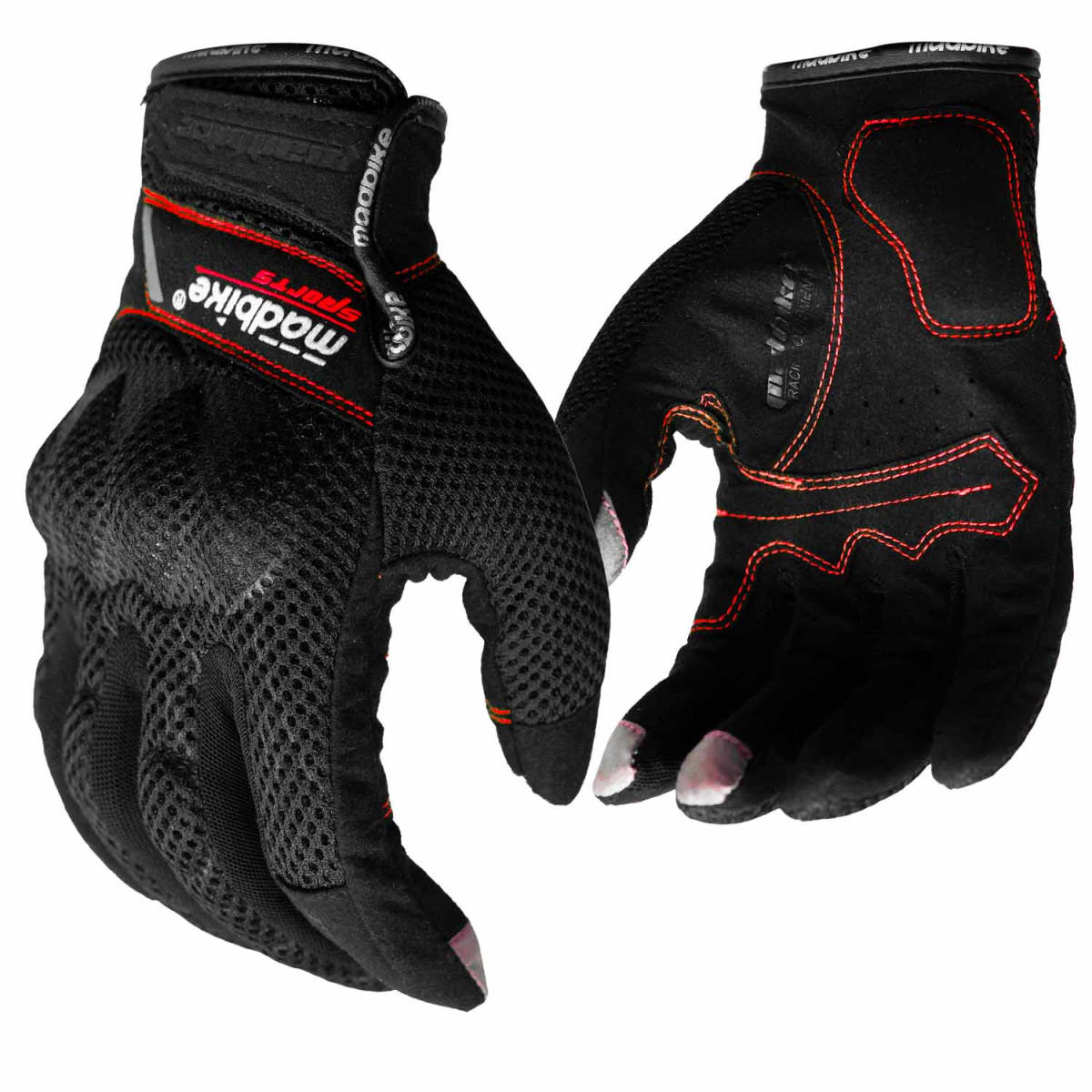 GUANTES MOTO MADBIKE NEW MAD09 CON PROTECCIONES ROJO1