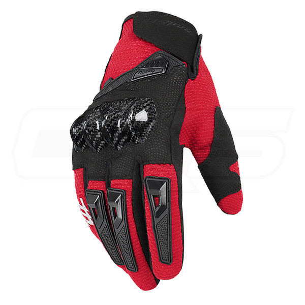 Guantes para moto madbike mad66 rojo con protecciones touch2
