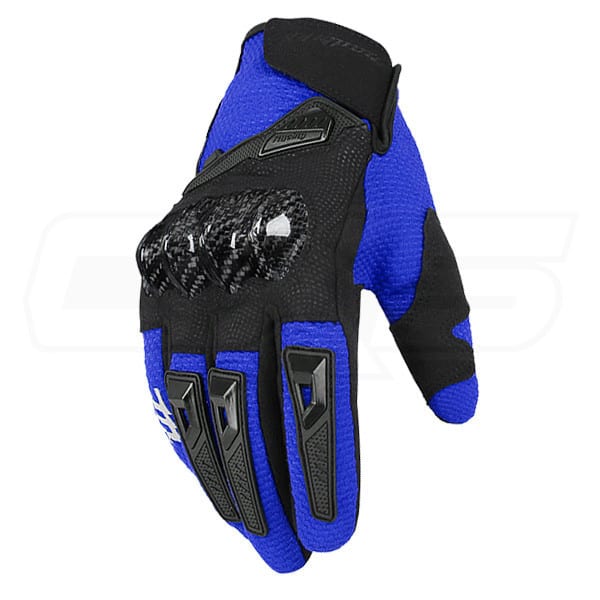 Guantes para moto madbike mad66 azul con protecciones touch3