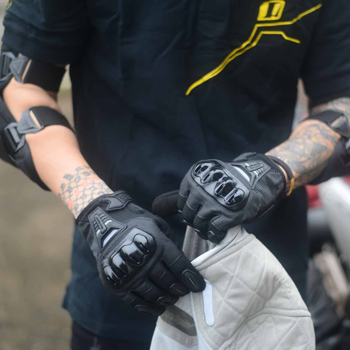 Guantes para moto ones again mg07 con protecciones touch3