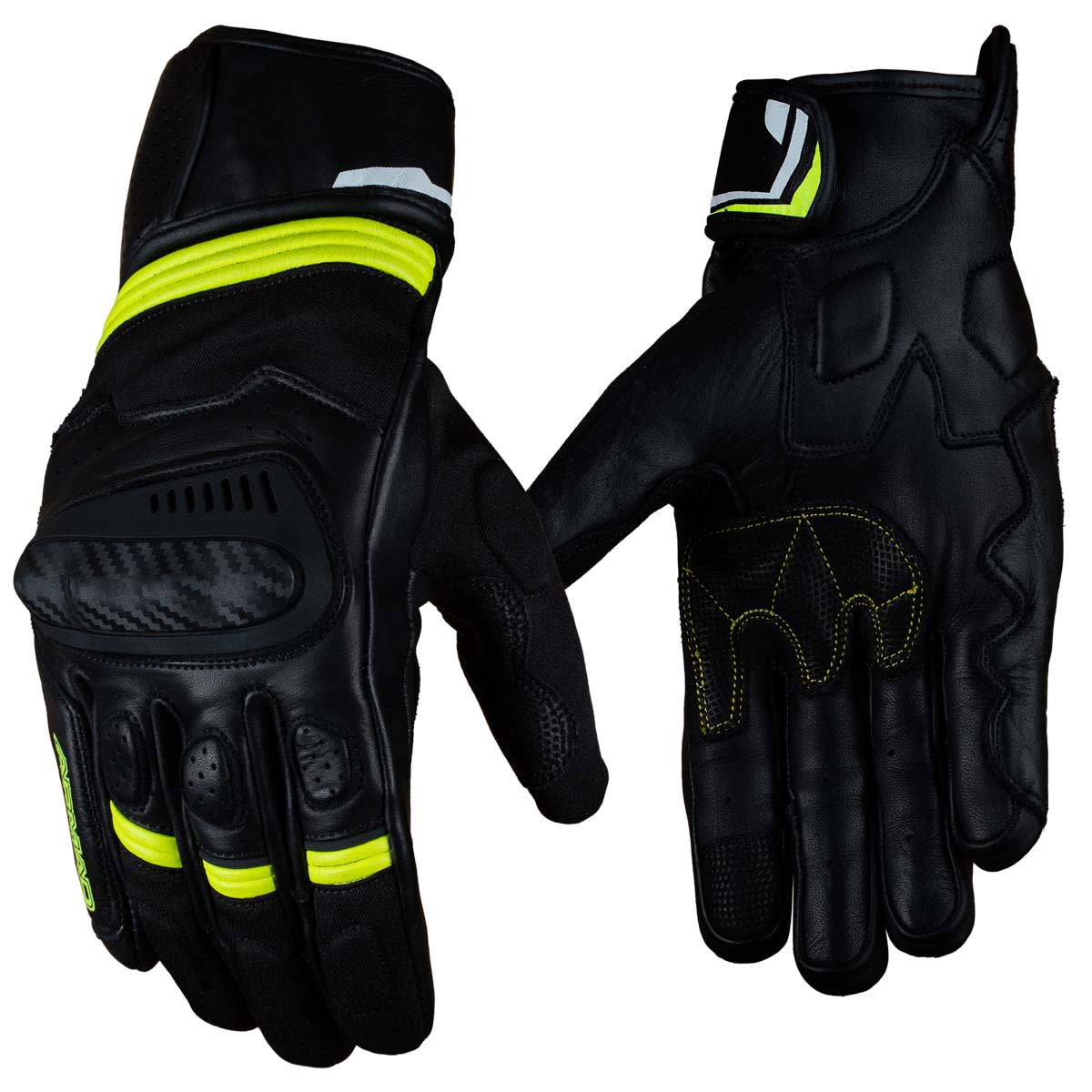 Guantes para moto armad gear alpine cuero panel touch manga media1