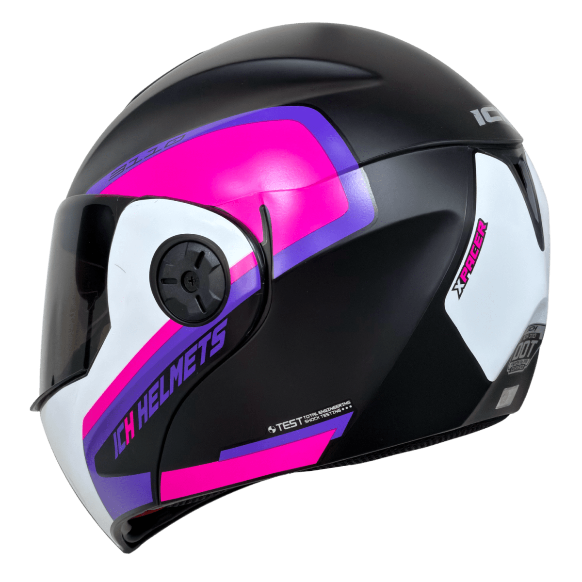 Casco moto ich 3110 xpacer fc abatible con sun visor certificación dot3