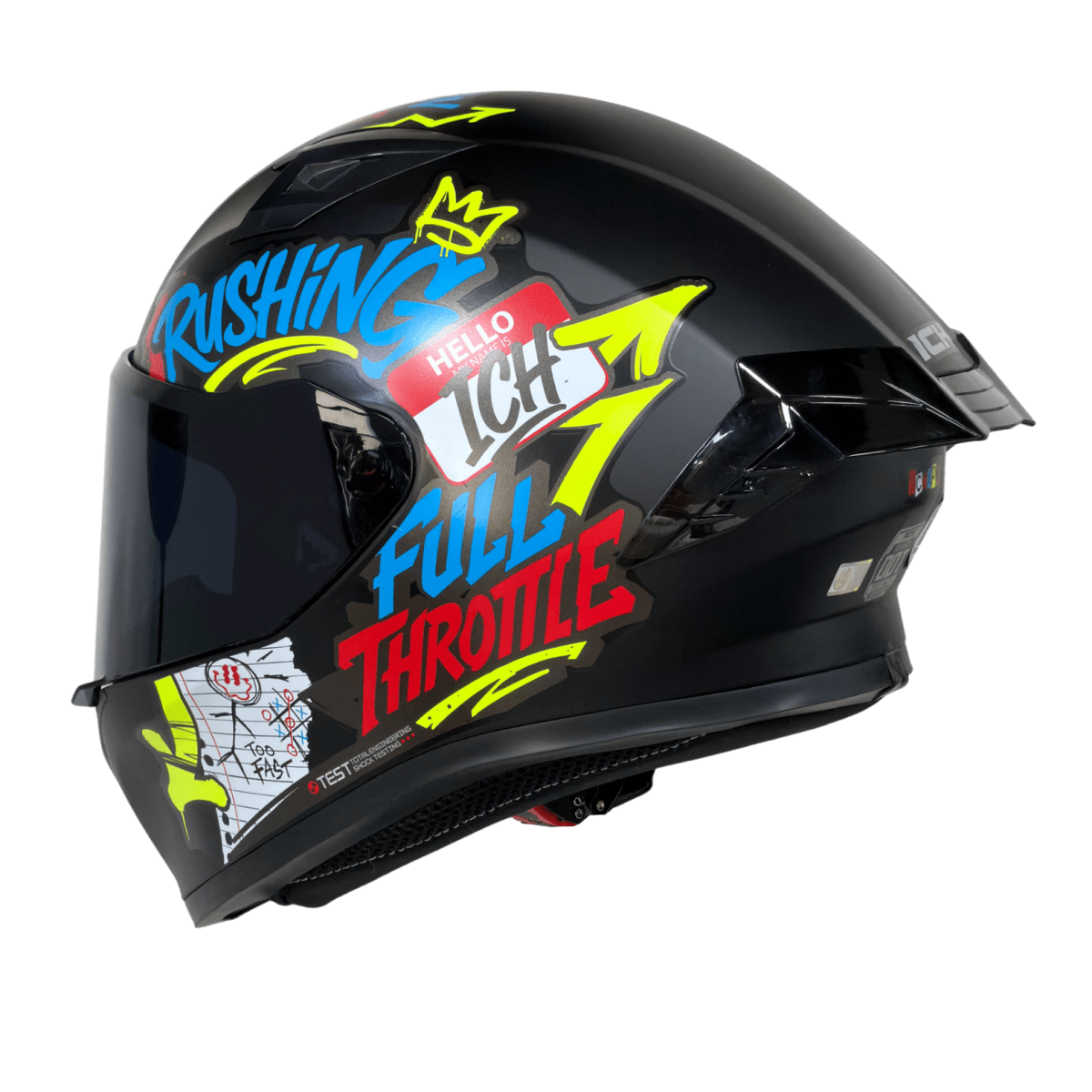 Casco moto ich 503 scraps integral certificación dot qr3