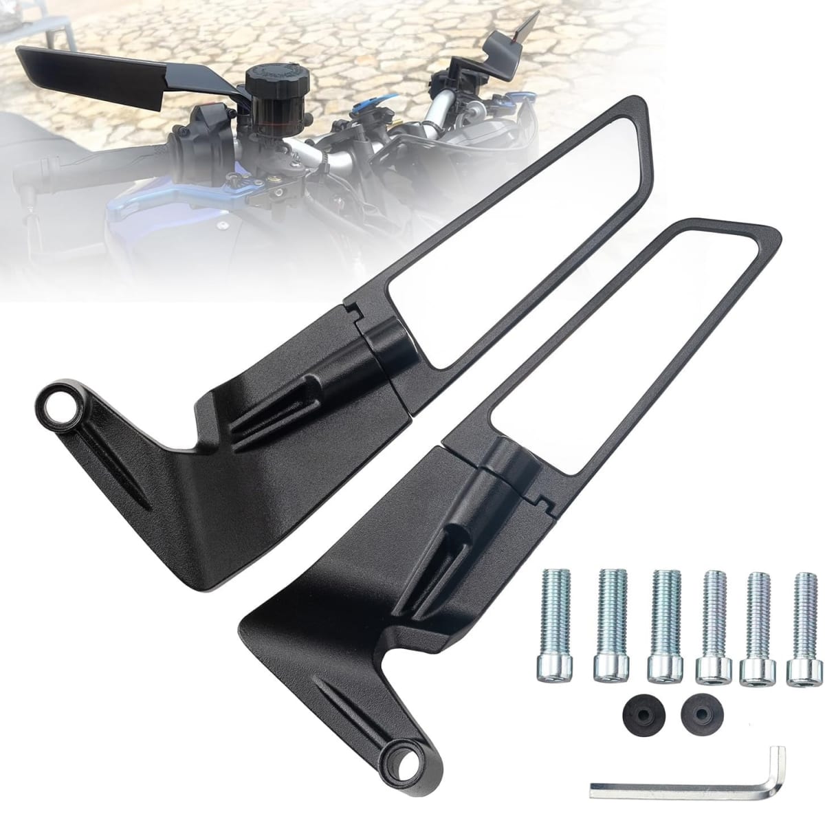 Espejos para moto deportivos tipo aleron moto gp para carenado3