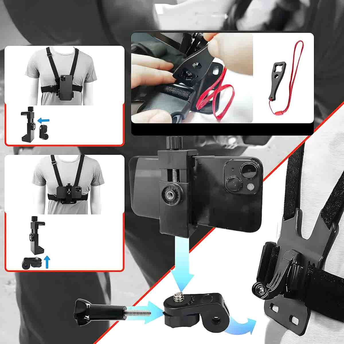 Kit Arnes con Soporte para camara gopro y celular pechera X-4-73