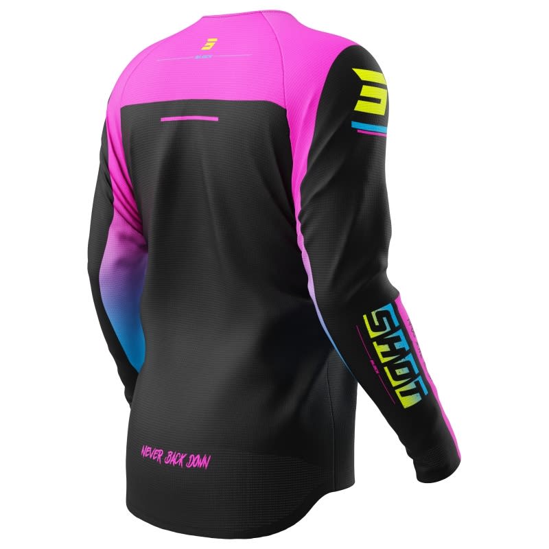 Polera moto shot draw kid block pink motocross enduro niño2