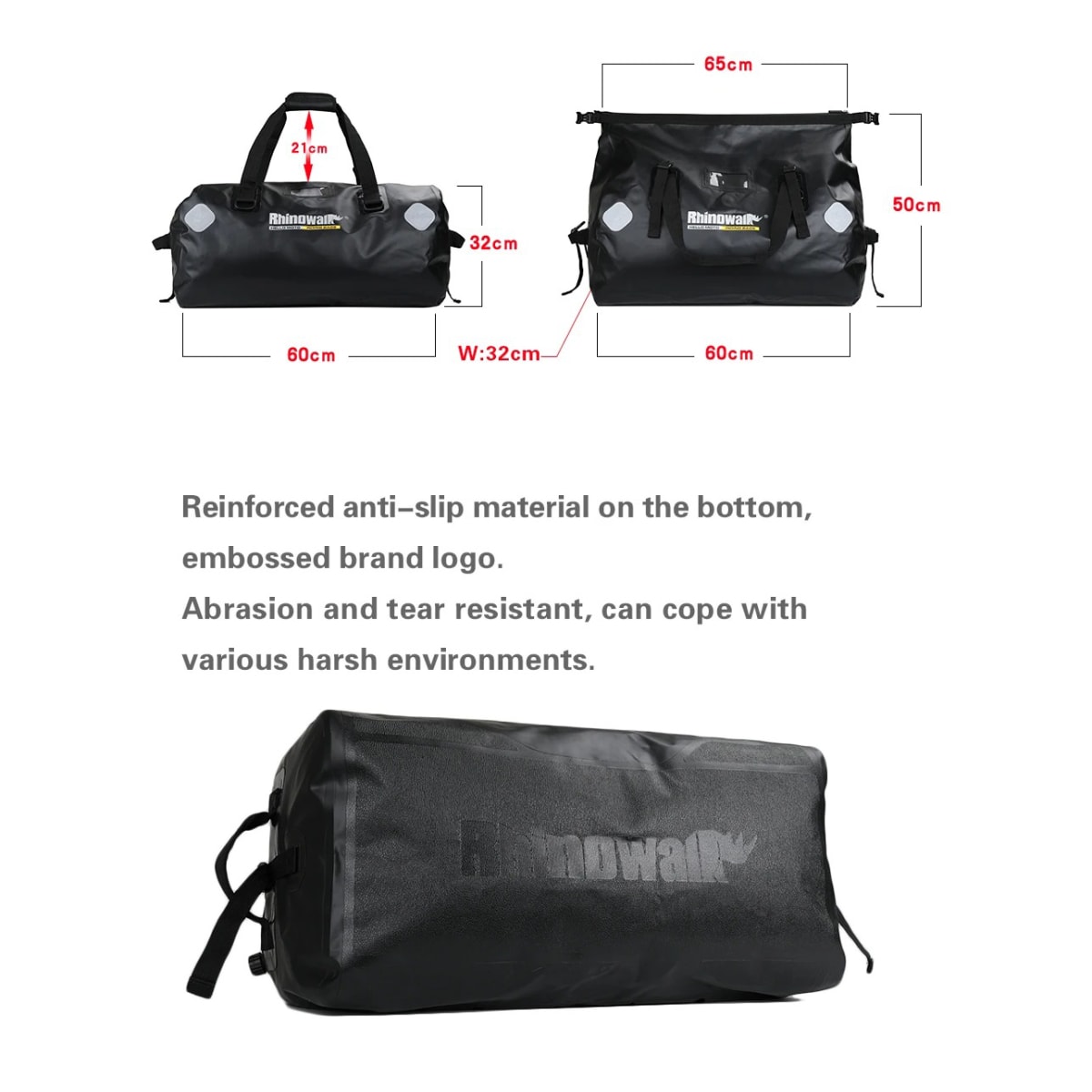 Bolso para moto rhinowalk mt20650 65l drybag waterproof8