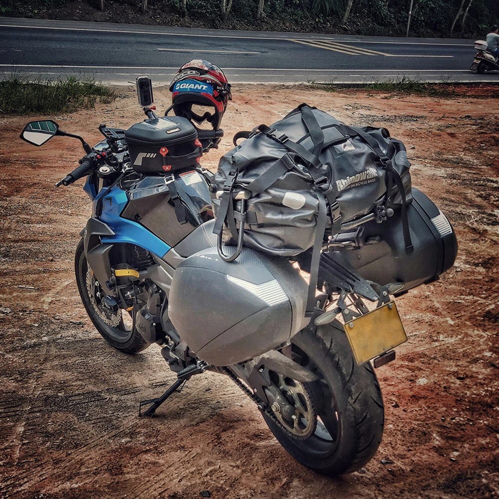Bolso para moto rhinowalk mt20650 65l drybag waterproof4