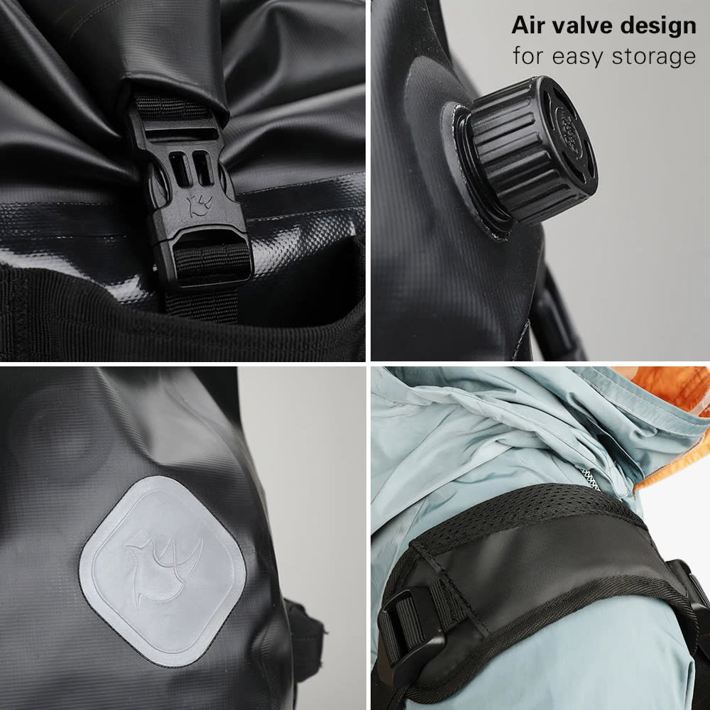 Bolso para moto rhinowalk mt20650 65l drybag waterproof10