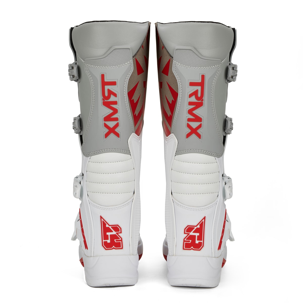 Botas para moto tiger racing tr-t3 blanco / rojo motocross enduro5
