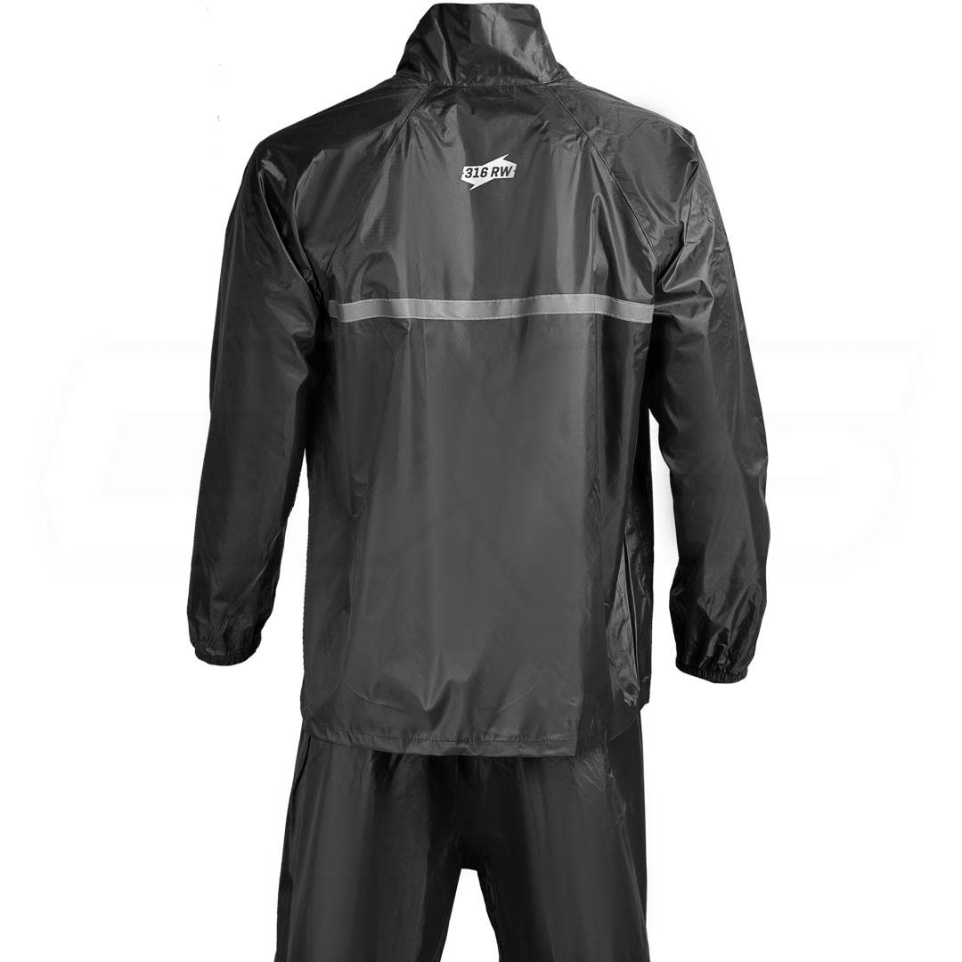 Traje impermeable xone x-316w 3 piezas para moto polyester negro4