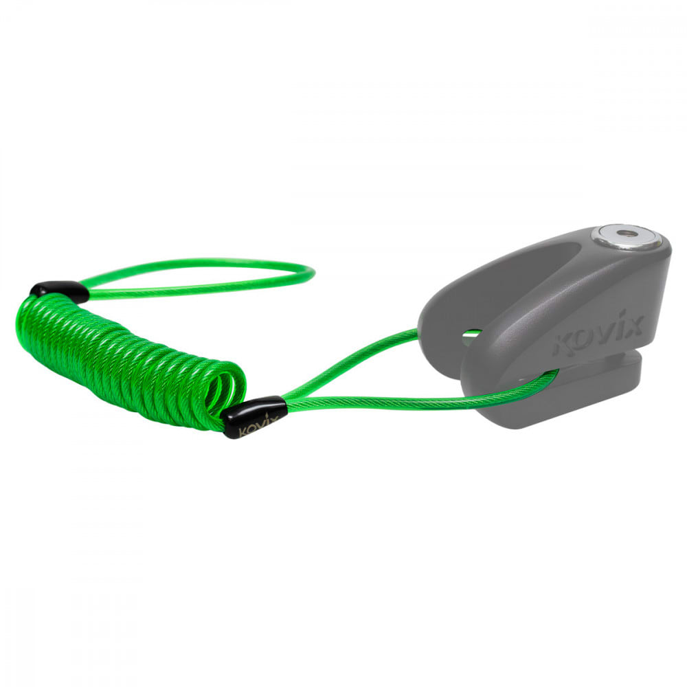 Cuerda de seguridad recordatorio kovix para candados de disco verde1