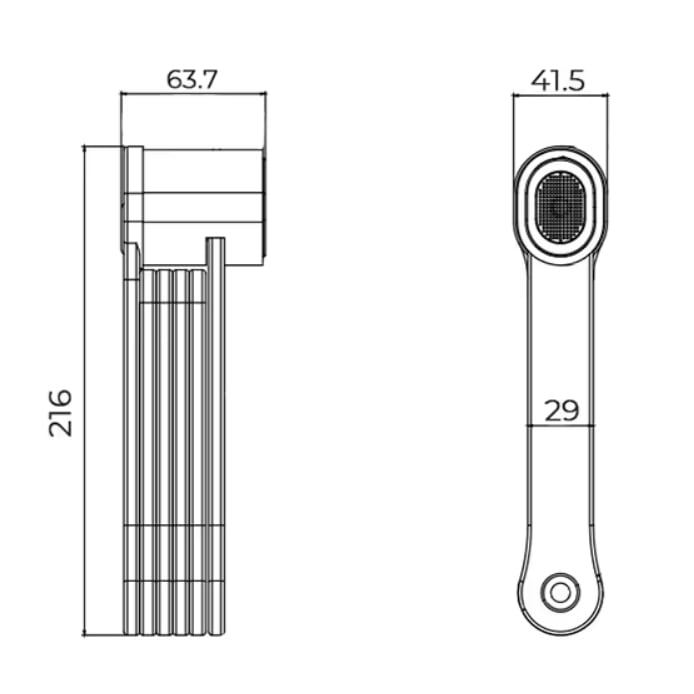 Cadena con alarma 120db plegable kovix KFQ85-bk para bicicleta7