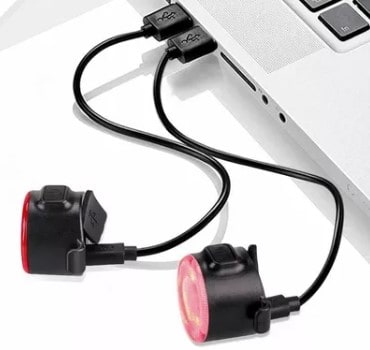 Set de luces led para bicicleta blanco rojo xa313 recargables usb3