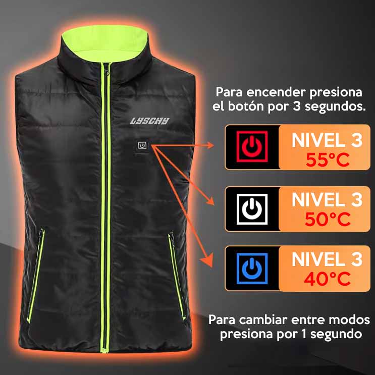 Chaqueta para moto calefaccionada Lyschy LY-v06 sin mangas reversible3