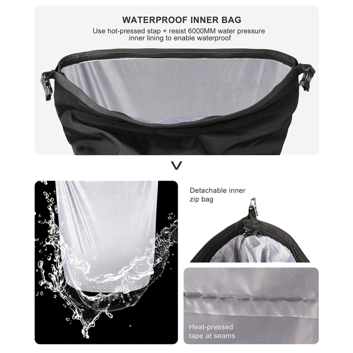 Bolso lateral para moto rhinowalk MT2040 20 litros impermeable11