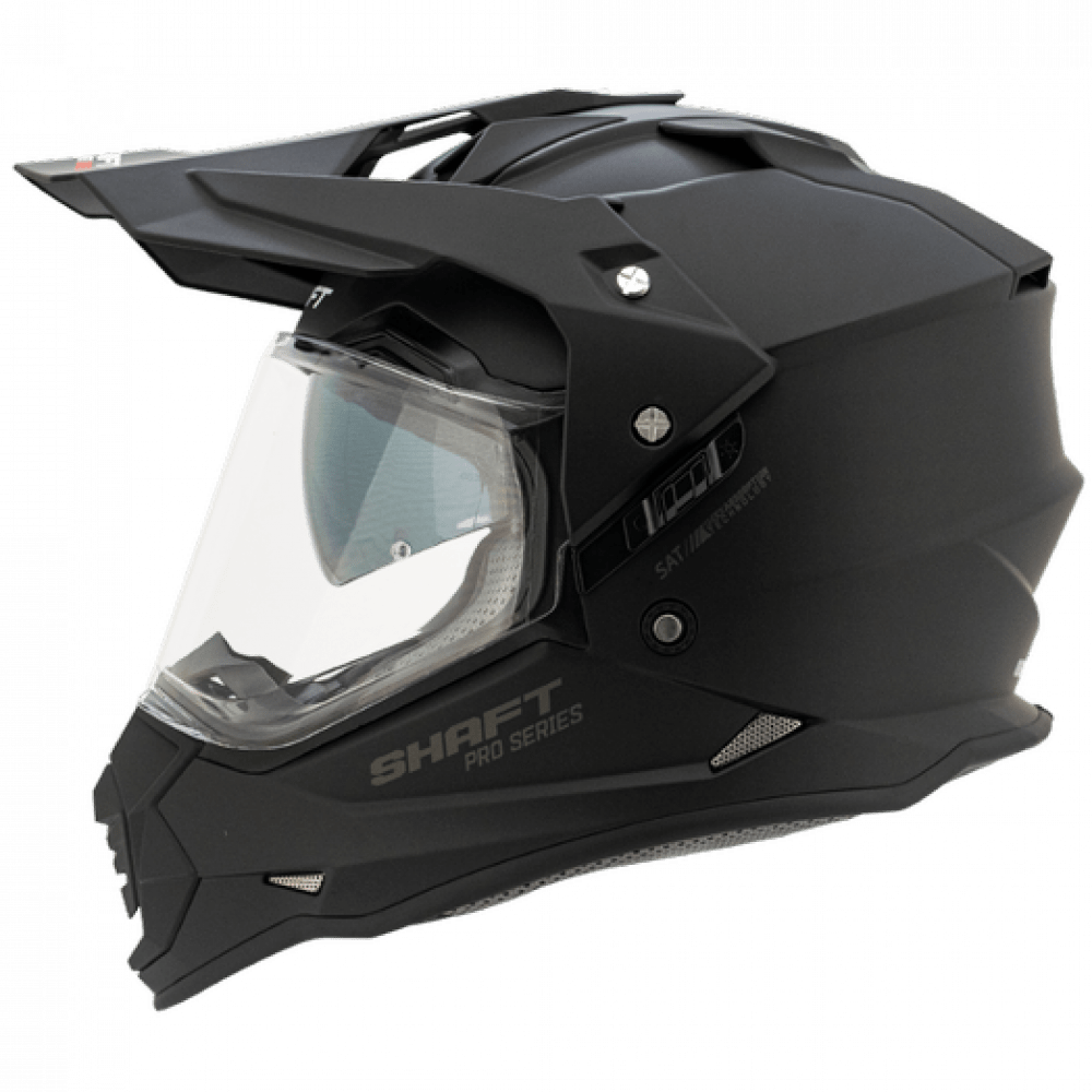 Casco moto shaft pro mx-370dv multipropósito solid n.m sun visor norma europea ecer-22051