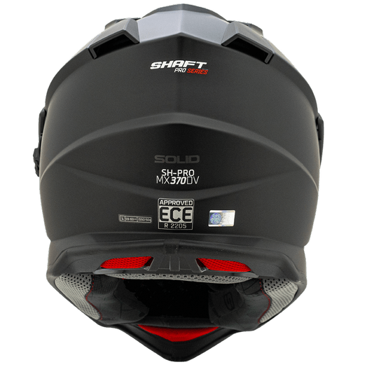 Casco moto shaft pro mx-370dv multipropósito solid n.m sun visor norma europea ecer-22053