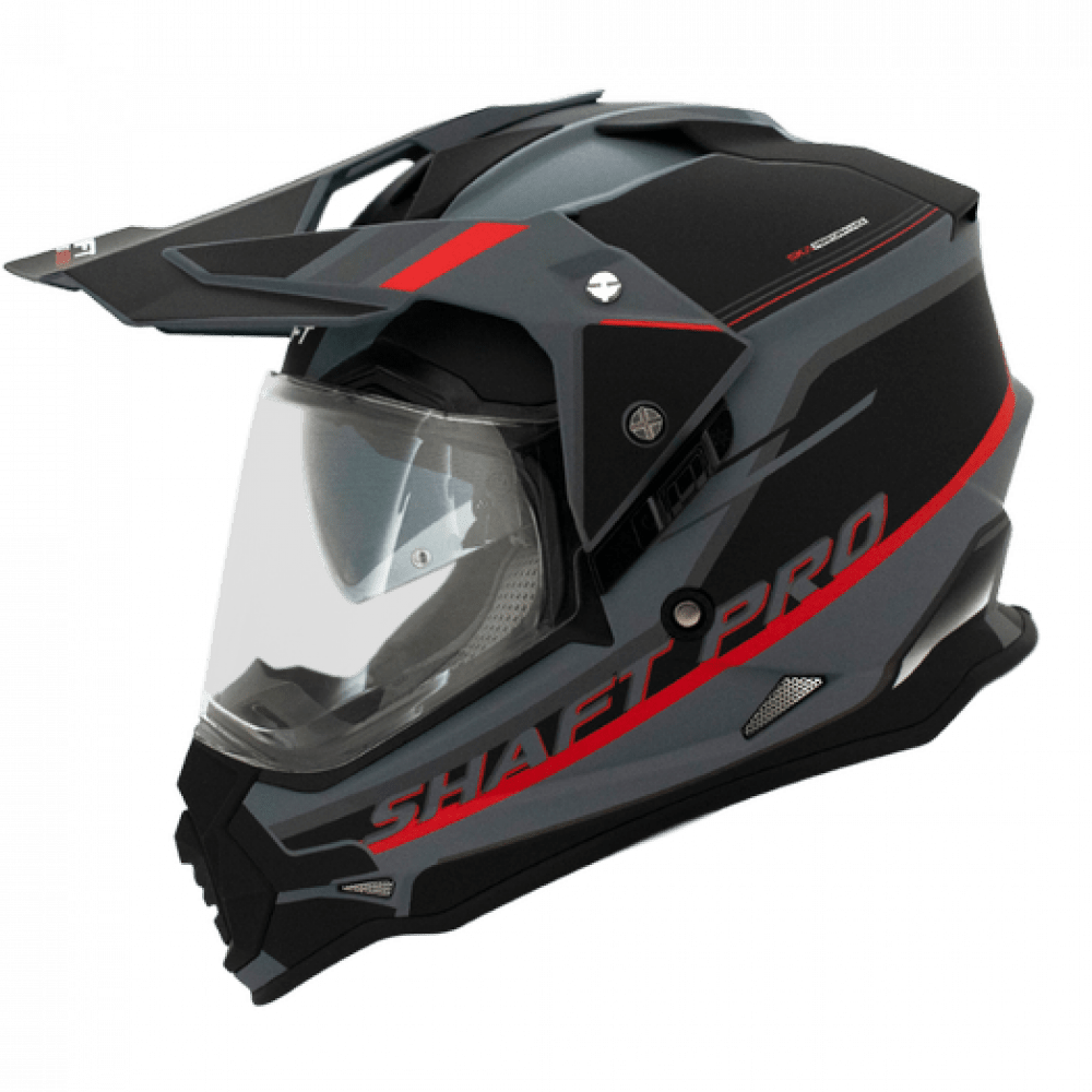 Casco moto shaft pro mx-370dv multipropósito tourismo gr.m rj sun visor norma europea ecer-22051