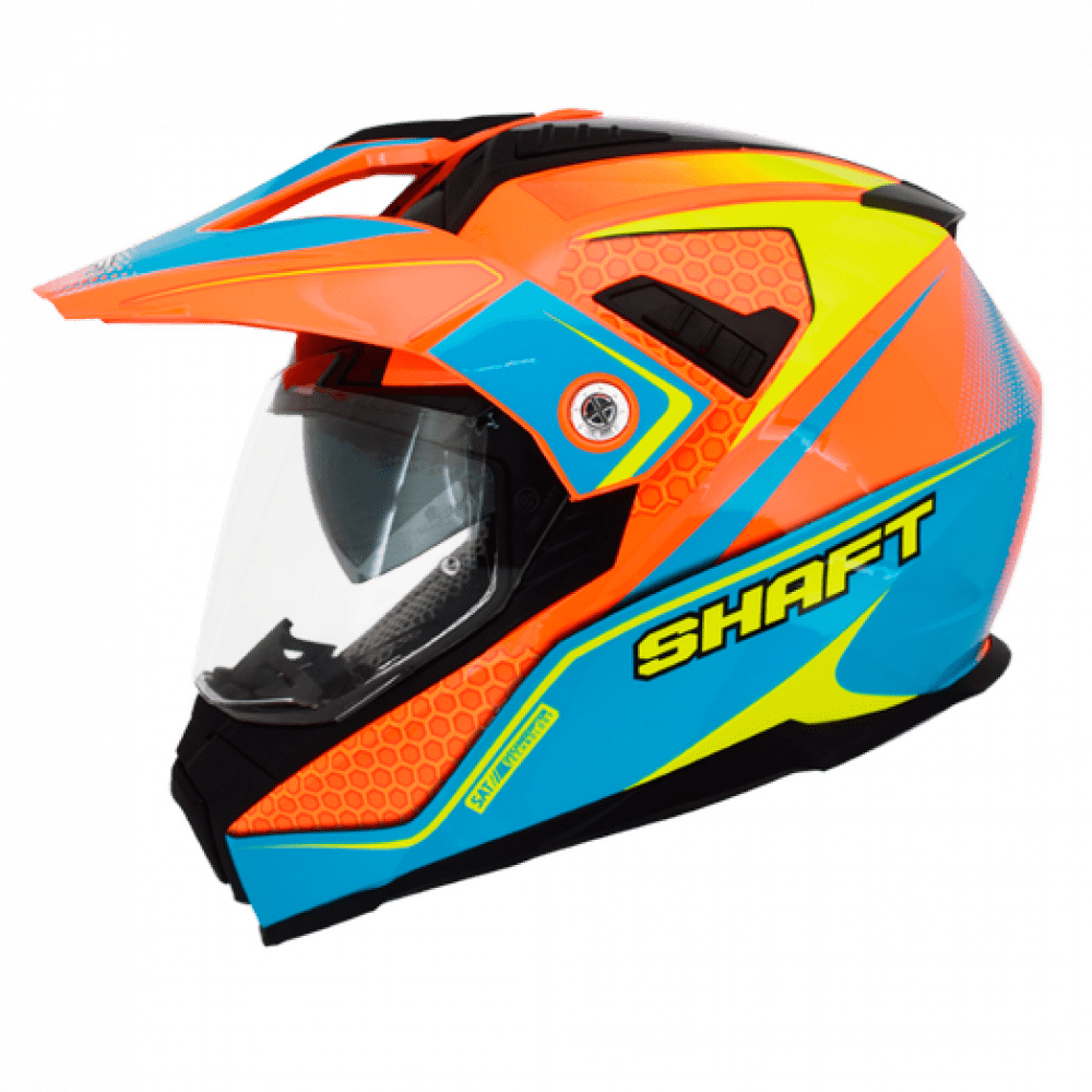 Casco moto Shaft mx-380 multipropósito honeybee nj.n am.n con sun visor norma ecer1