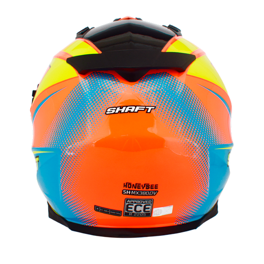 Casco moto Shaft mx-380 multipropósito honeybee nj.n am.n con sun visor norma ecer3