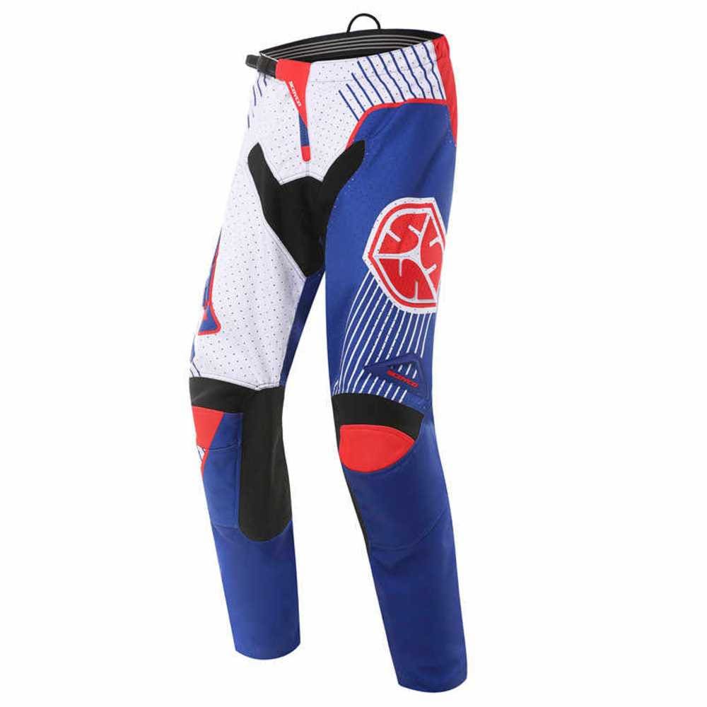 Pantalon para motocross y enduro scoyco p048 blanco rojo1
