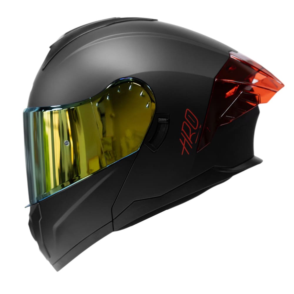 Casco moto hro 3480dv solid ng rj mate abatible con sun visor dot1